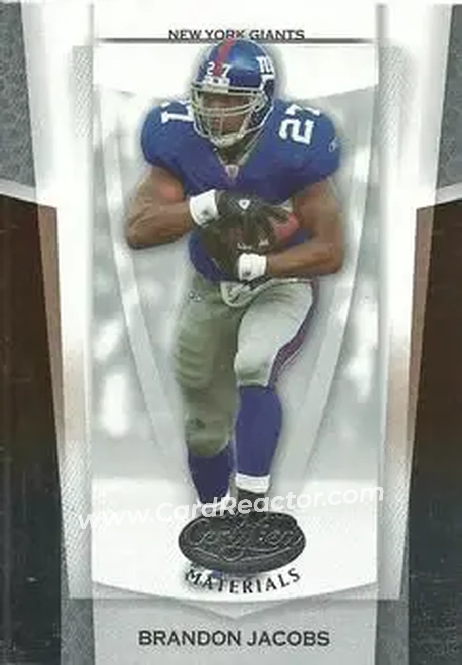 2007 Leaf Certified Materials #10 - Brandon Jacobs - New York Giants - Front 2007 Leaf Certified Materials #10 - Brandon Jacobs - New York Giants - Front