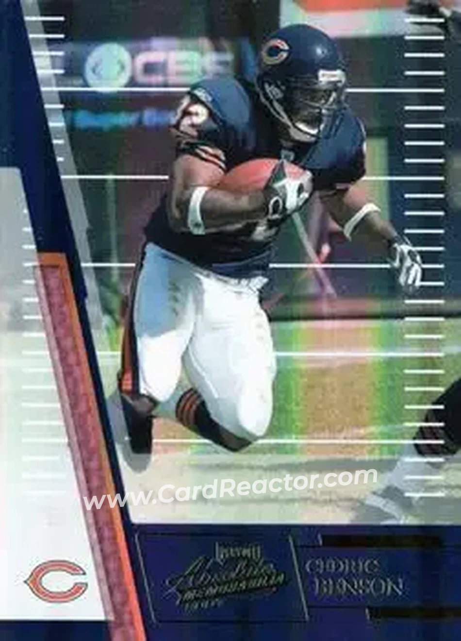 2007 Playoff Absolute Memorabilia #22 - Cedric Benson - Chicago Bears - Front 2007 Playoff Absolute Memorabilia #22 - Cedric Benson - Chicago Bears - Front