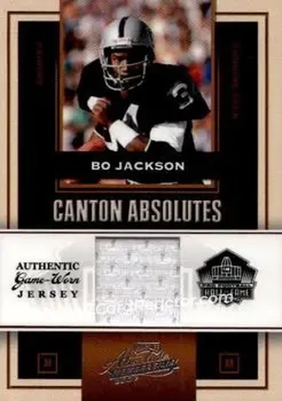2007 Playoff Absolute Memorabilia - Canton Absolutes Materials #CA-2 - Bo Jackson - Los Angeles Raiders - Front 2007 Playoff Absolute Memorabilia - Canton Absolutes Materials #CA-2 - Bo Jackson - Los Angeles Raiders - Front