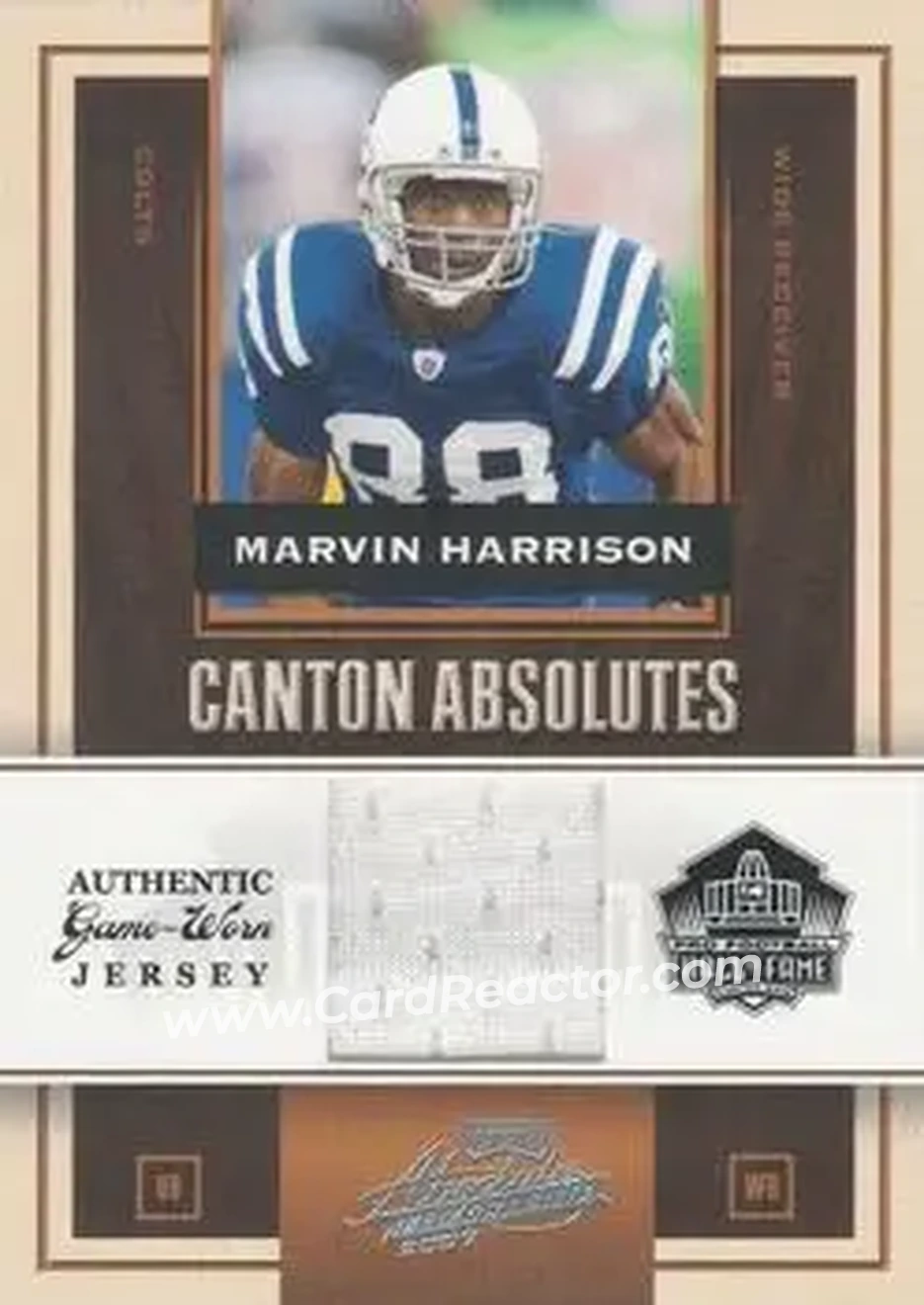 2007 Playoff Absolute Memorabilia - Canton Absolutes Materials #CA-18 - Marvin Harrison - Indianapolis Colts - Front