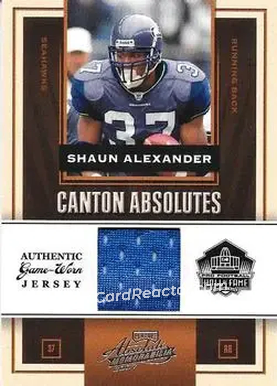 2007 Playoff Absolute Memorabilia - Canton Absolutes Materials #CA-25 - Shaun Alexander - Seattle Seahawks - Front