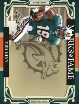 2007 Playoff Absolute Memorabilia - Marks of Fame #MOF-17 - Ted Ginn Jr. - Miami Dolphins