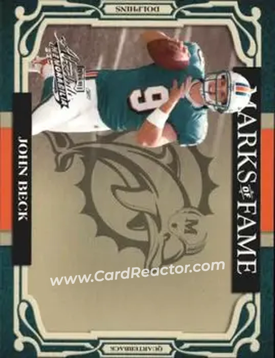 2007 Playoff Absolute Memorabilia - Marks of Fame #MOF-32 - John Beck - Miami Dolphins - Front