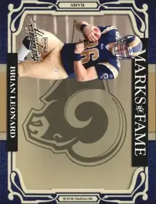 2007 Playoff Absolute Memorabilia - Marks of Fame #MOF-33 - Brian Leonard - St. Louis Rams