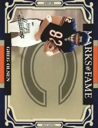 2007 Playoff Absolute Memorabilia - Marks of Fame #MOF-35 - Greg Olsen - Chicago Bears