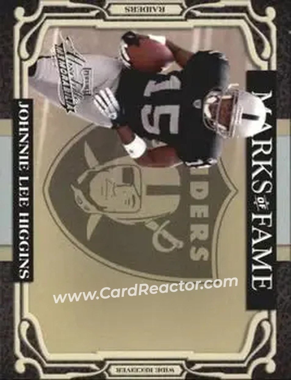 2007 Playoff Absolute Memorabilia - Marks of Fame #MOF-49 - Johnnie Lee Higgins - Oakland Raiders - Front