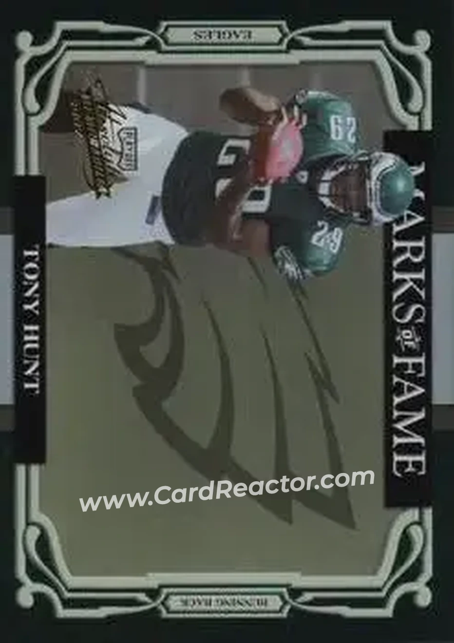 2007 Playoff Absolute Memorabilia - Marks of Fame Gold #MOF-21 - Tony Hunt - Philadelphia Eagles - Front 2007 Playoff Absolute Memorabilia - Marks of Fame Gold #MOF-21 - Tony Hunt - Philadelphia Eagles - Front