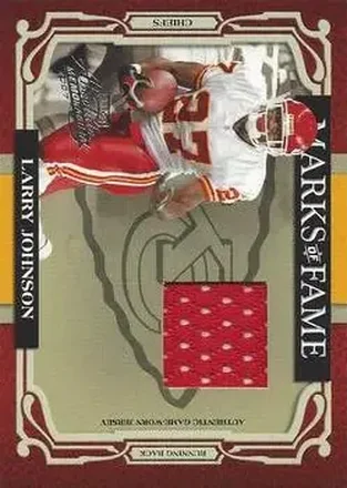 2007 Playoff Absolute Memorabilia - Marks of Fame Materials #MOF-16 - Larry Johnson - Kansas City Chiefs