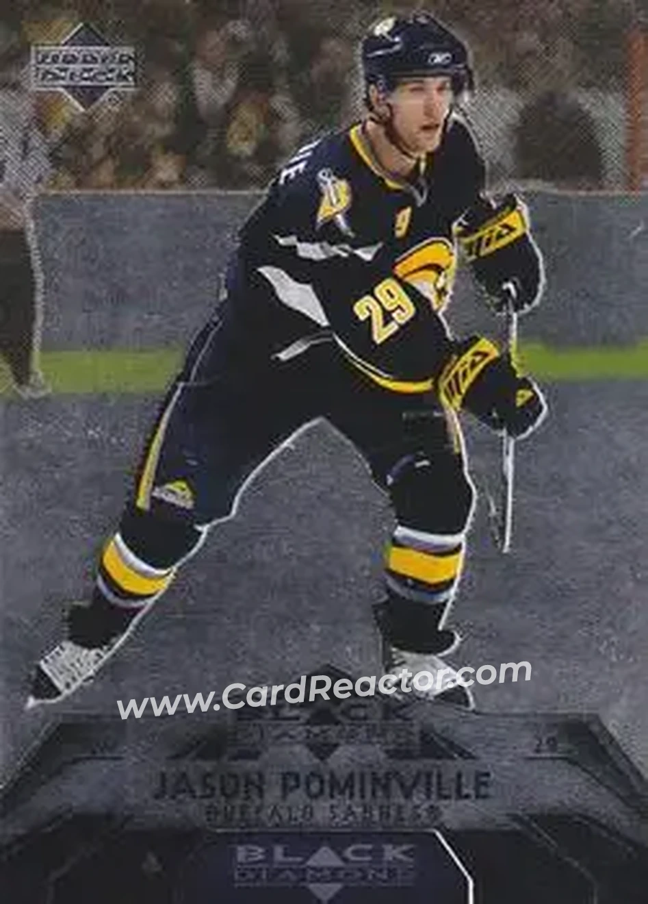 2007-08 Upper Deck Black Diamond #9 - Jason Pominville - Buffalo Sabres - Front 2007-08 Upper Deck Black Diamond #9 - Jason Pominville - Buffalo Sabres - Front