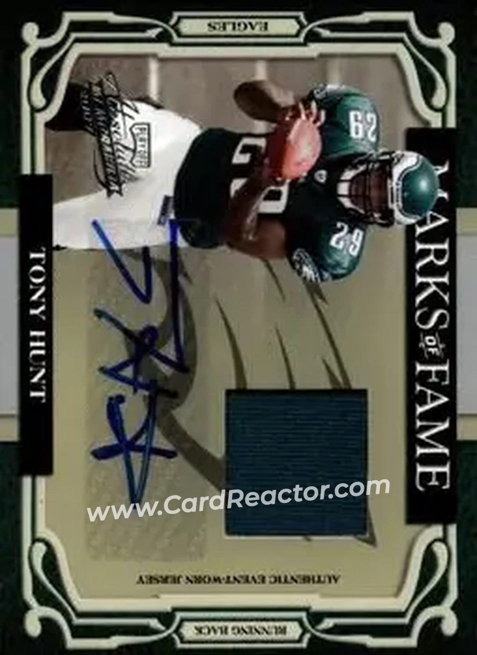 2007 Playoff Absolute Memorabilia - Marks of Fame Materials Autographs #MOF-21 - Tony Hunt - Philadelphia Eagles