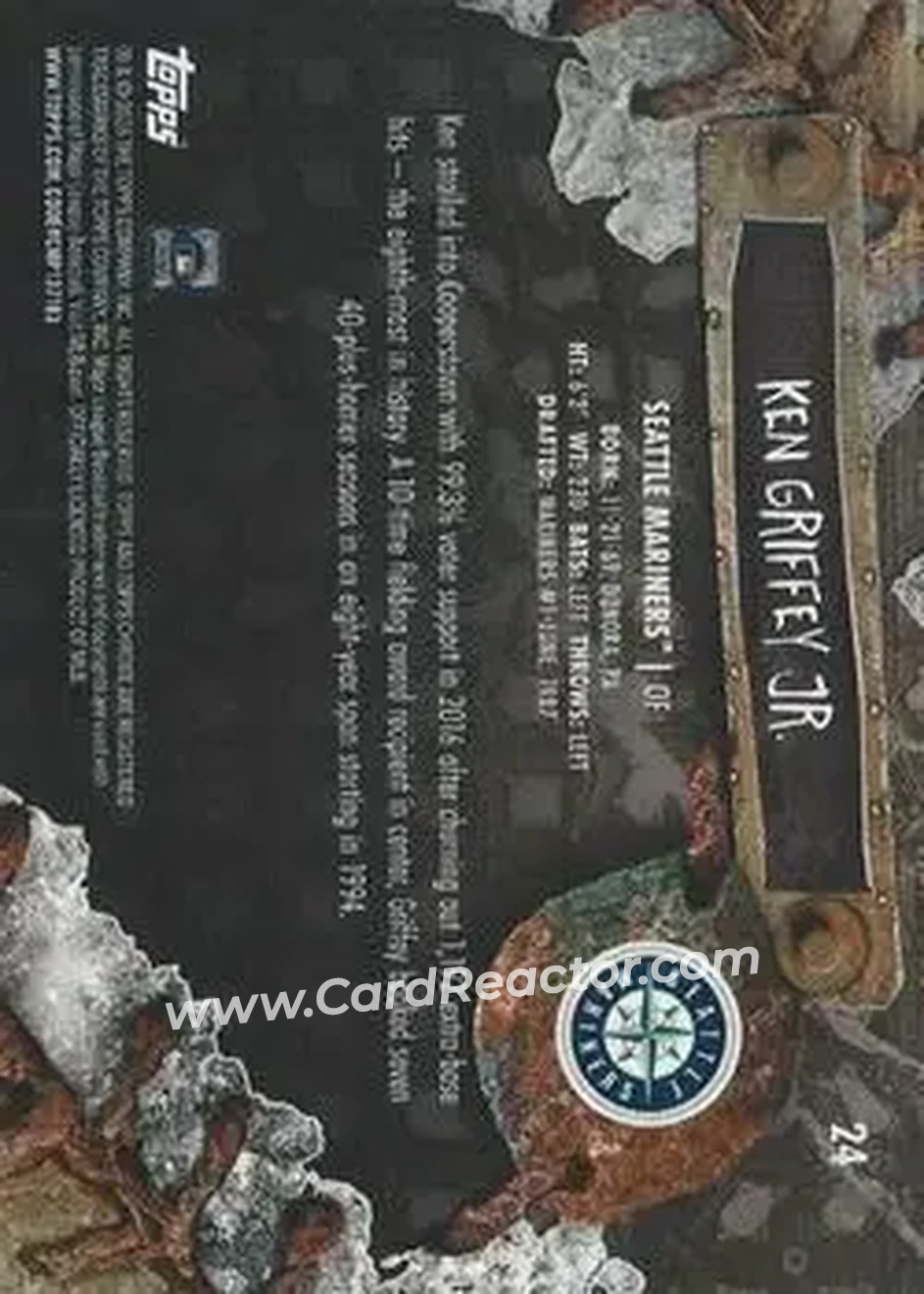 2026 Topps Chrome X Cactus Jack #24 - Ken Griffey Jr. - Seattle Mariners - Back 2026 Topps Chrome X Cactus Jack #24 - Ken Griffey Jr. - Seattle Mariners - Back
