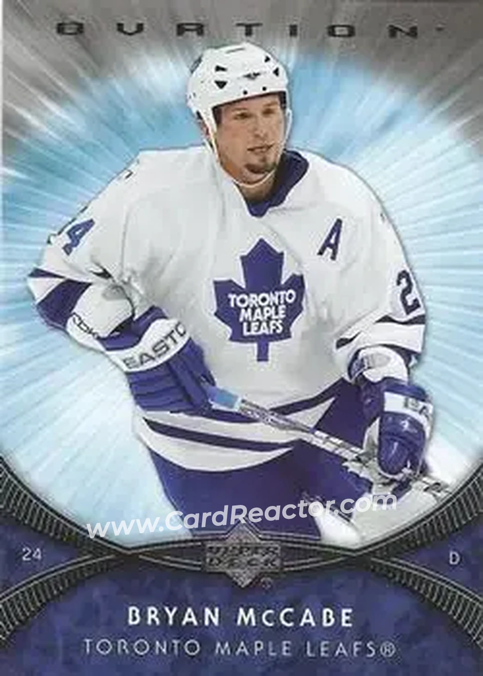 2007-08 Upper Deck Ovation #5 - Bryan McCabe - Toronto Maple Leafs - Front 2007-08 Upper Deck Ovation #5 - Bryan McCabe - Toronto Maple Leafs - Front