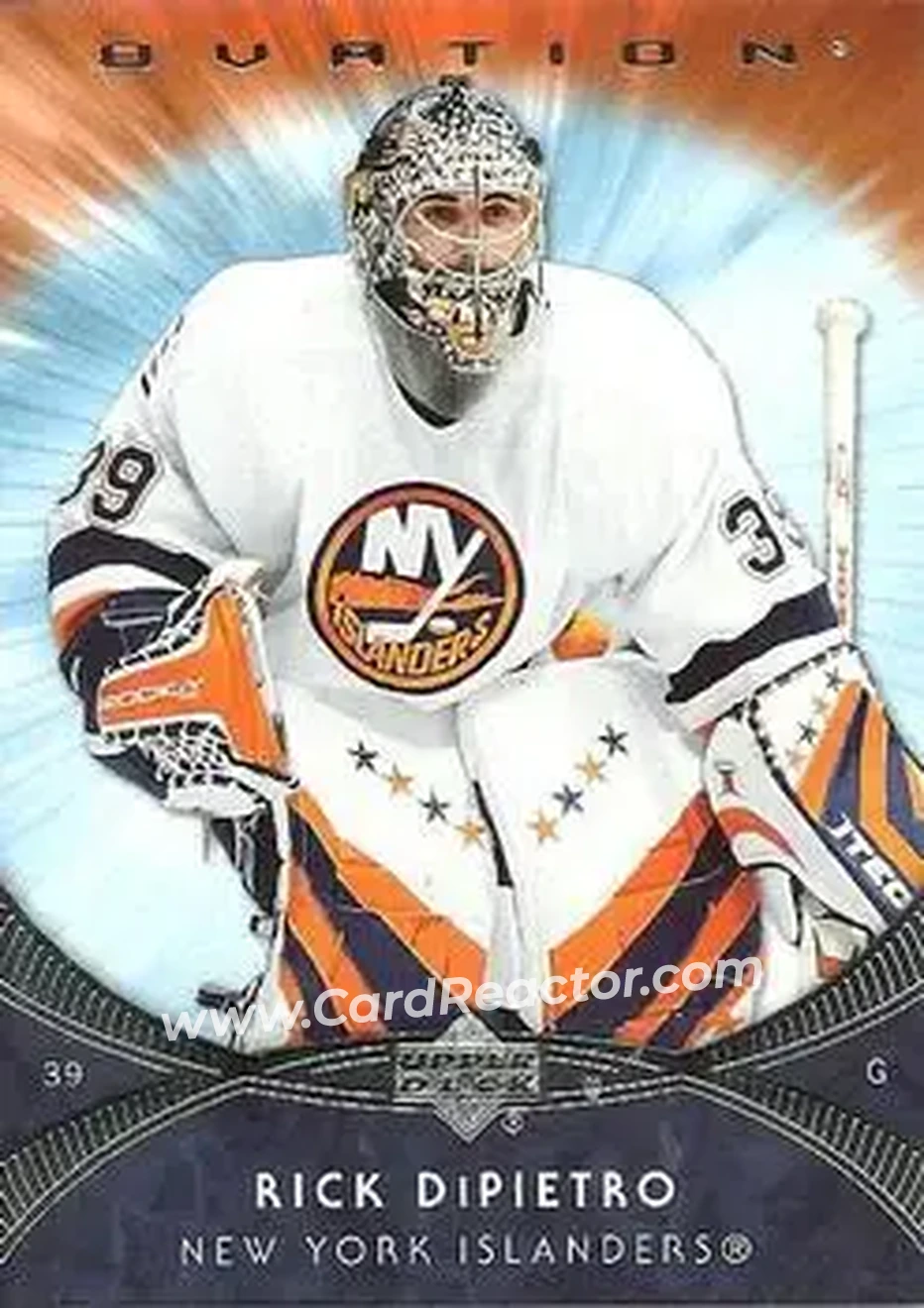 2007-08 Upper Deck Ovation #17 - Rick DiPietro - New York Islanders - Front 2007-08 Upper Deck Ovation #17 - Rick DiPietro - New York Islanders - Front