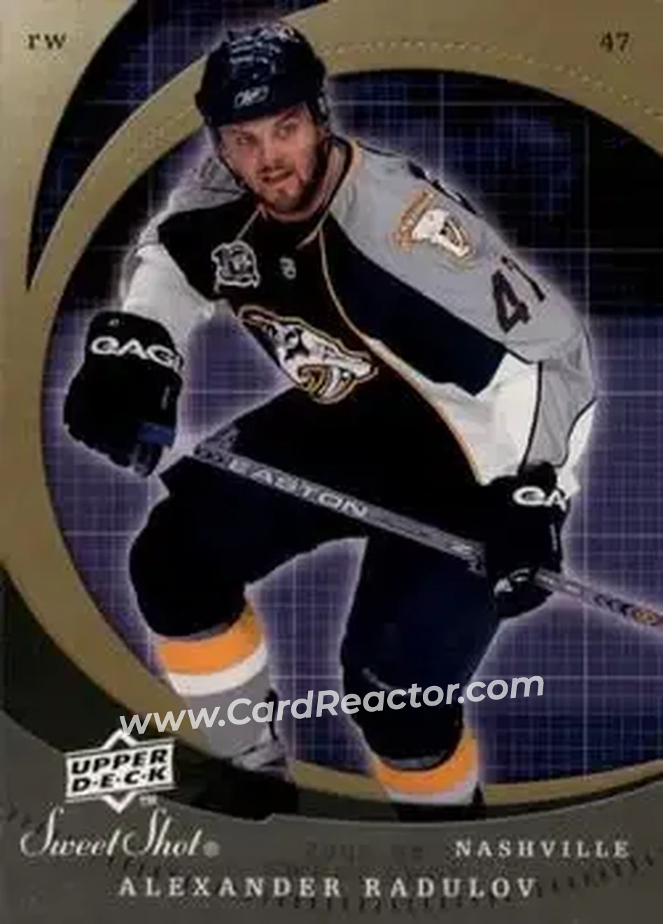 2007-08 Upper Deck Sweet Shot #10 - Alexander Radulov - Nashville Predators - Front 2007-08 Upper Deck Sweet Shot #10 - Alexander Radulov - Nashville Predators - Front