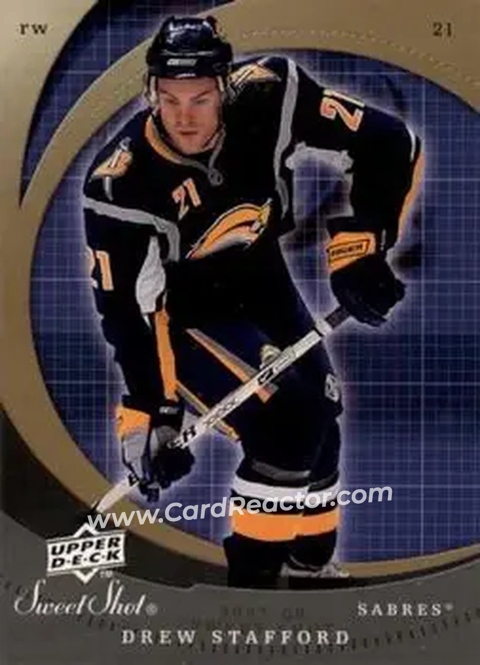 2007-08 Upper Deck Sweet Shot #28 - Drew Stafford - Buffalo Sabres - Front 2007-08 Upper Deck Sweet Shot #28 - Drew Stafford - Buffalo Sabres - Front