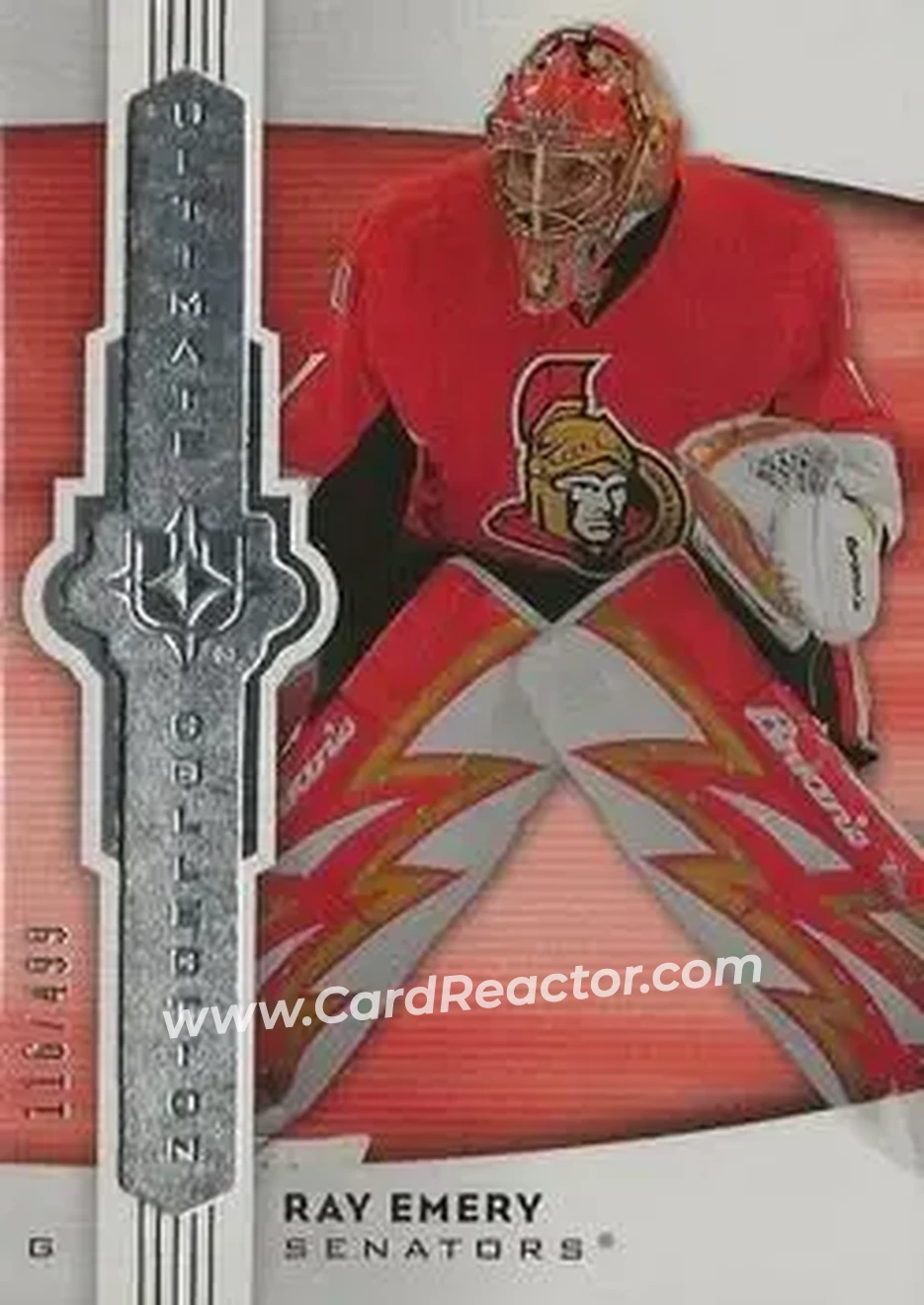 2007-08 Upper Deck Ultimate Collection #25 - Ray Emery - Ottawa Senators - Front 2007-08 Upper Deck Ultimate Collection #25 - Ray Emery - Ottawa Senators - Front