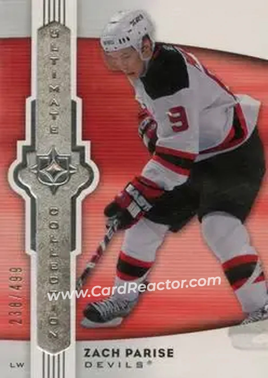 2007-08 Upper Deck Ultimate Collection #32 - Zach Parise - New Jersey Devils - Front 2007-08 Upper Deck Ultimate Collection #32 - Zach Parise - New Jersey Devils - Front