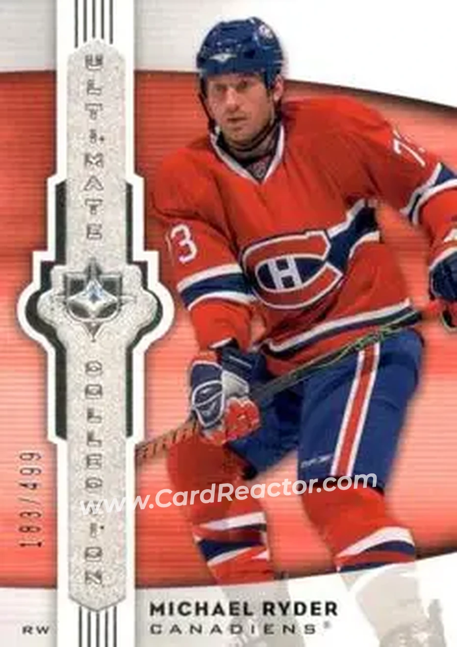 2007-08 Upper Deck Ultimate Collection #35 - Michael Ryder - Montreal Canadiens - Front 2007-08 Upper Deck Ultimate Collection #35 - Michael Ryder - Montreal Canadiens - Front