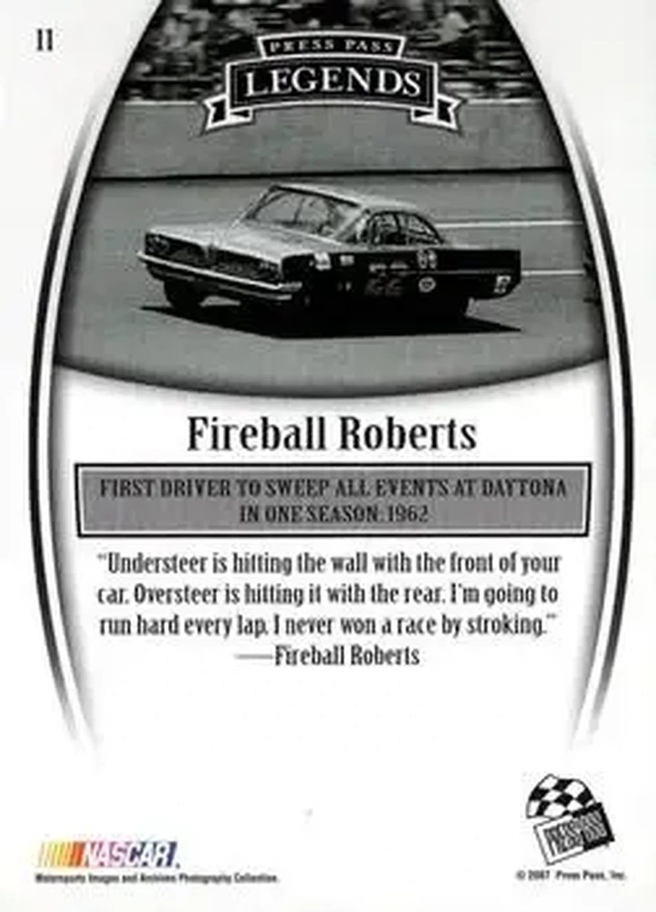 2007 Press Pass Legends #11 - Fireball Roberts - Jim Stephens - Back