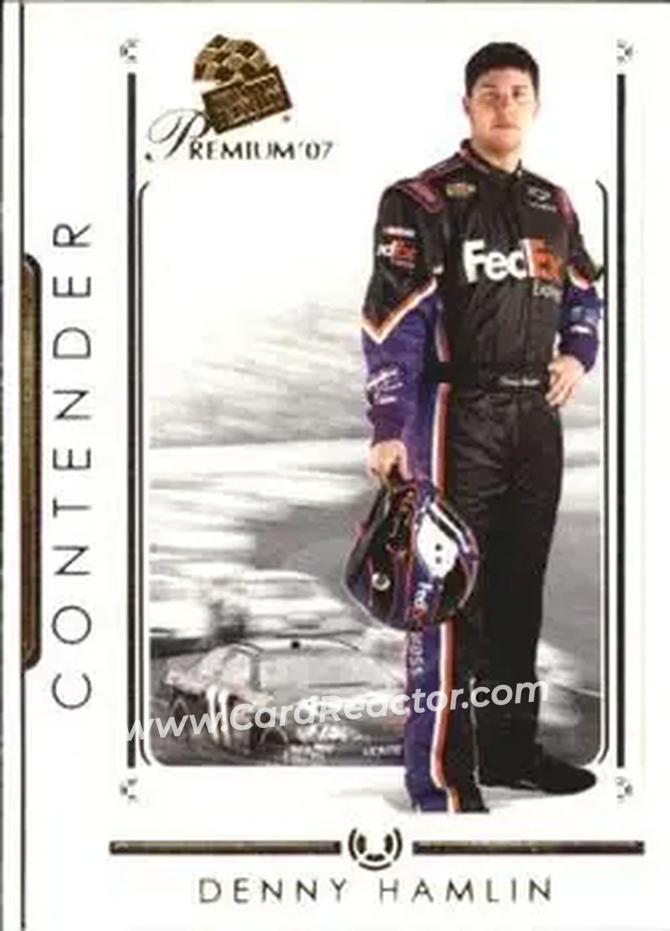 2007 Press Pass Premium #10 - Denny Hamlin - Joe Gibbs Racing - Front