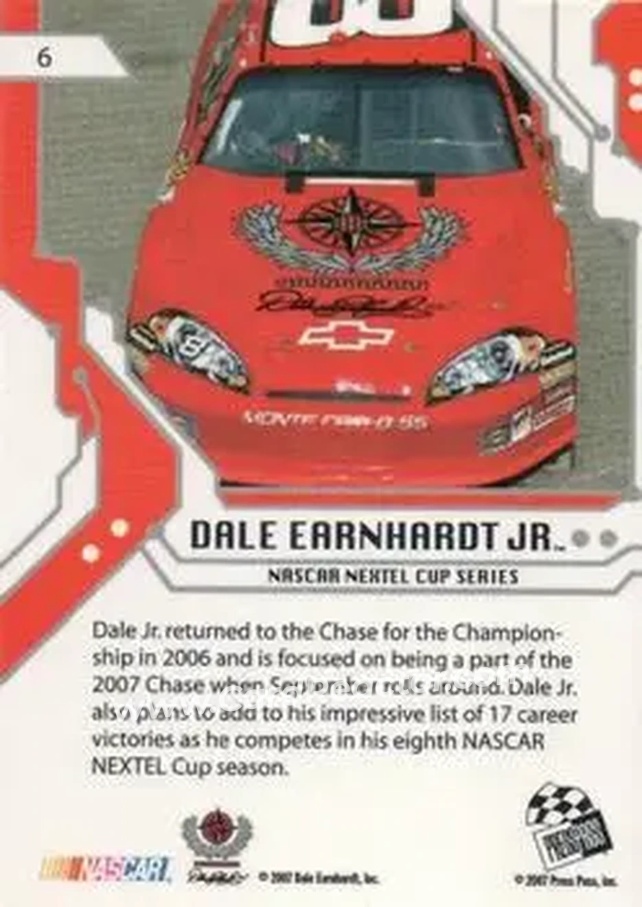 2007 Press Pass Stealth #6c - Dale Earnhardt Jr - Dale Earnhardt Inc. - Back
