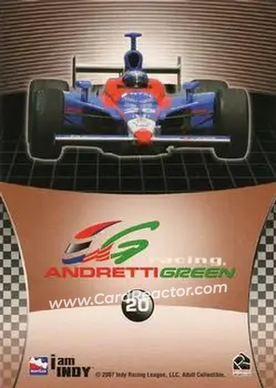 2007 Rittenhouse IRL #20 - Marco Andretti - Andretti Green Racing - Back