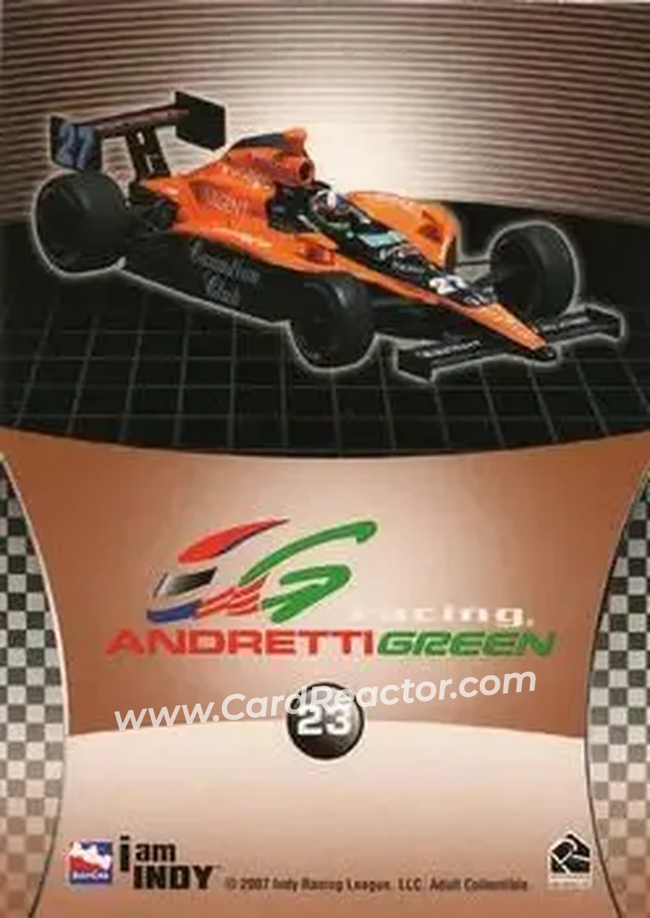 2007 Rittenhouse IRL #23 - Dario Franchitti - Andretti Green Racing - Back 2007 Rittenhouse IRL #23 - Dario Franchitti - Andretti Green Racing - Back