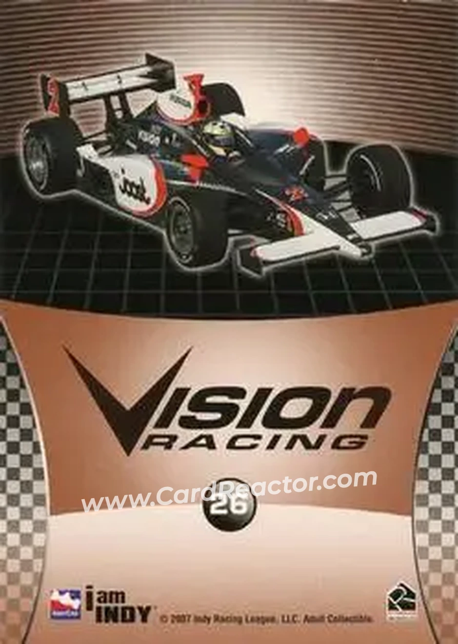 2007 Rittenhouse IRL #26 - Tomas Scheckter - Vision Racing - Back