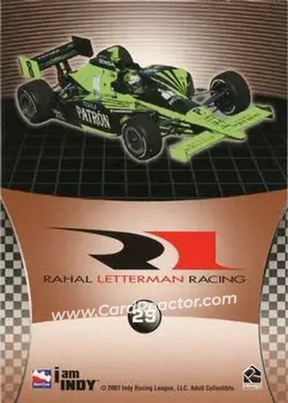 2007 Rittenhouse IRL #29 - Scott Sharp - Rahal Letterman Racing - Back