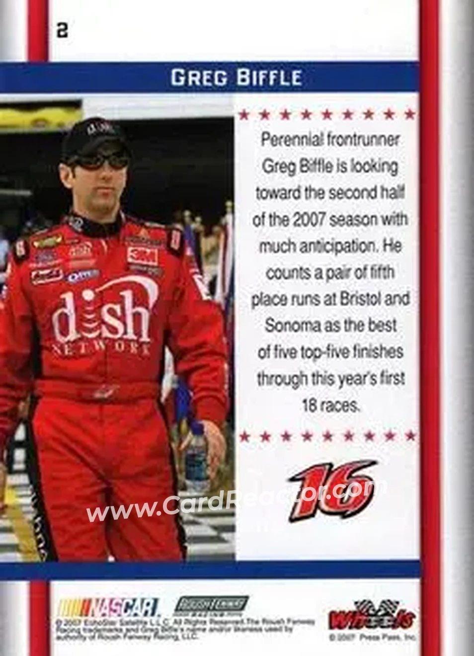 2007 Wheels American Thunder #2 - Greg Biffle - Roush Fenway Racing - Back