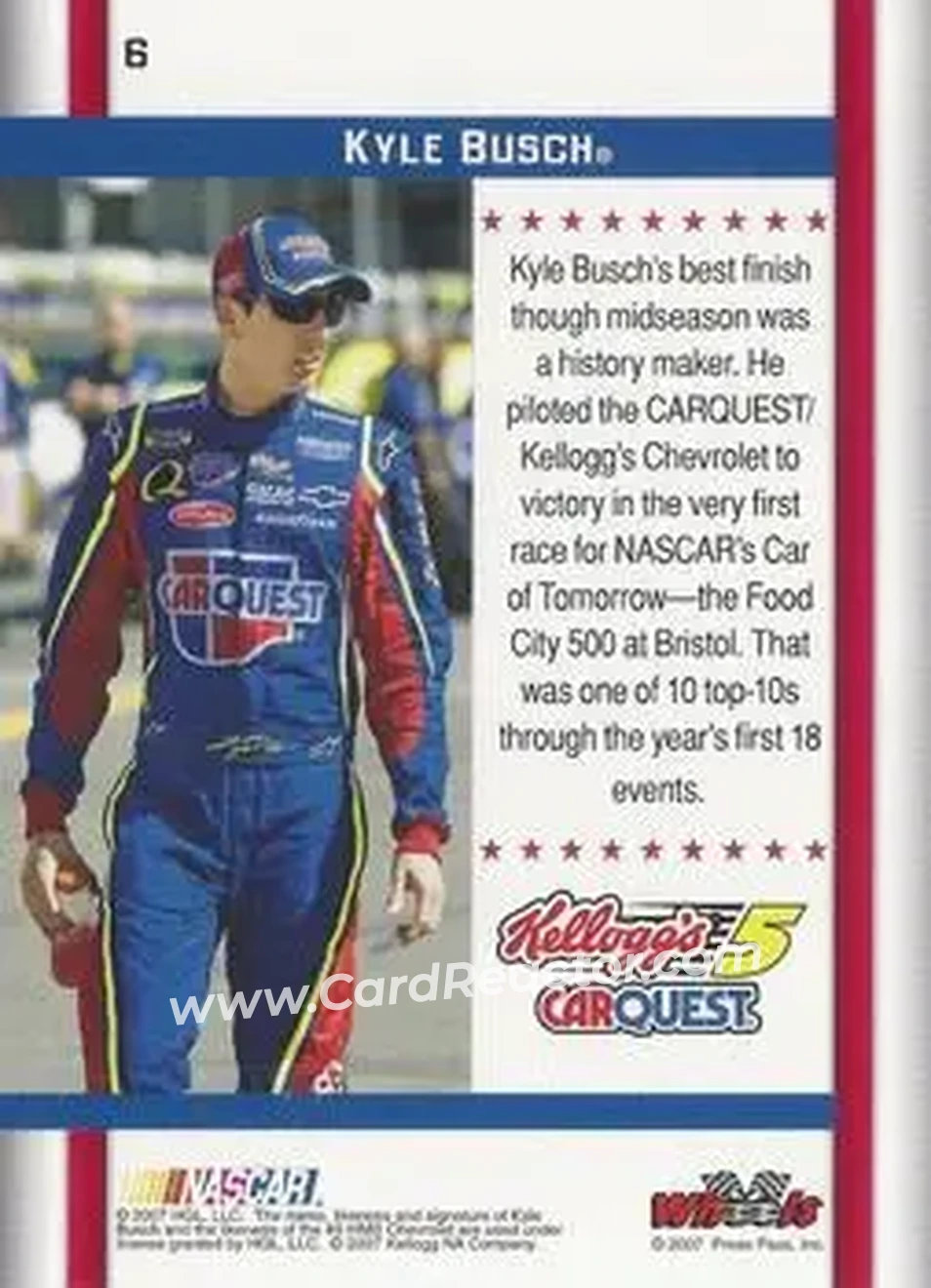 2007 Wheels American Thunder #6 - Kyle Busch - Hendrick Motorsports - Back