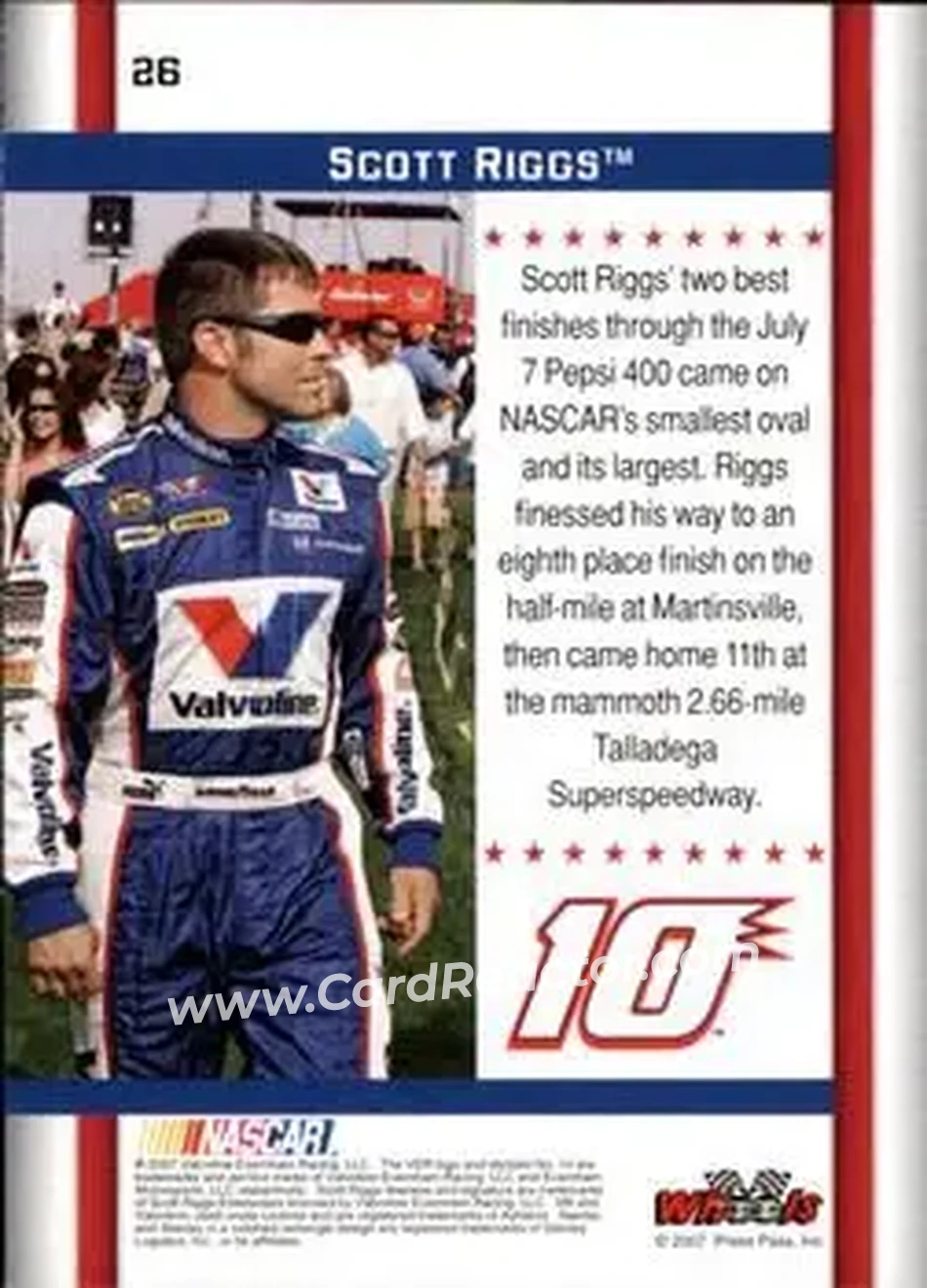 2007 Wheels American Thunder #26 - Scott Riggs - Evernham Motorsports - Back