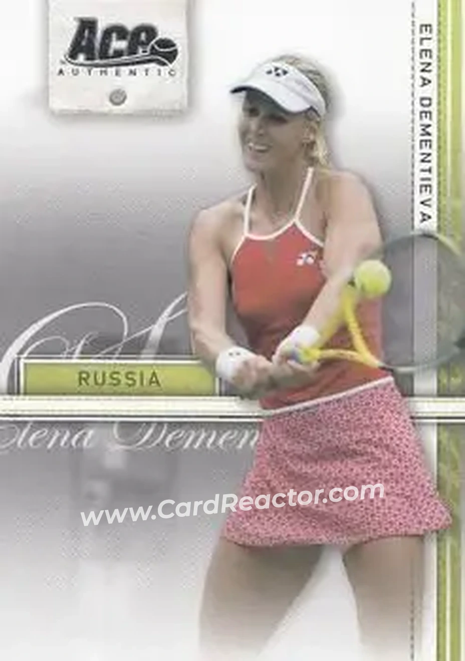 2007 Ace Authentic Straight Sets #13 - Elena Dementieva - Front
