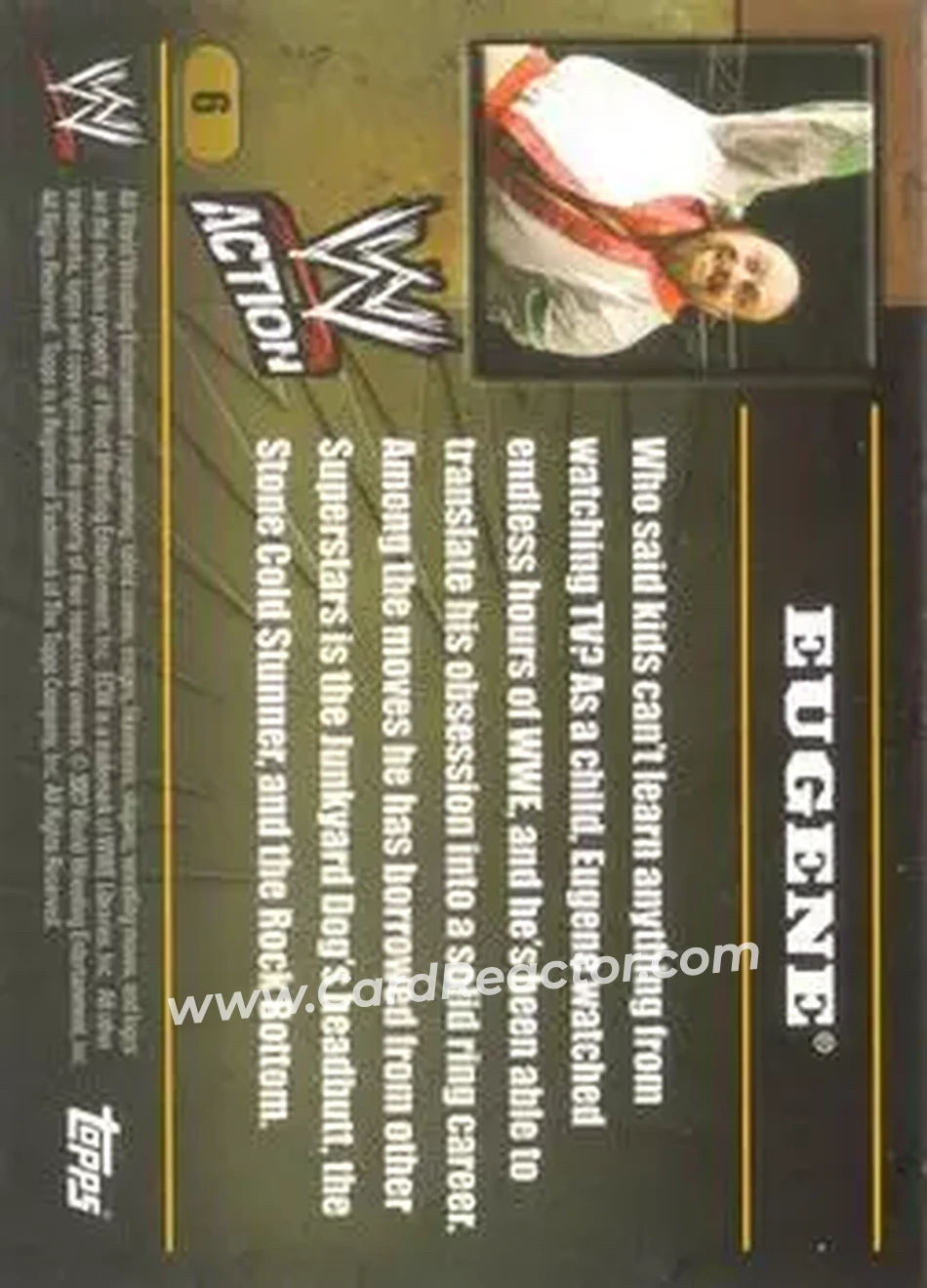 2007 Topps Action WWE #6 - Eugene - Back