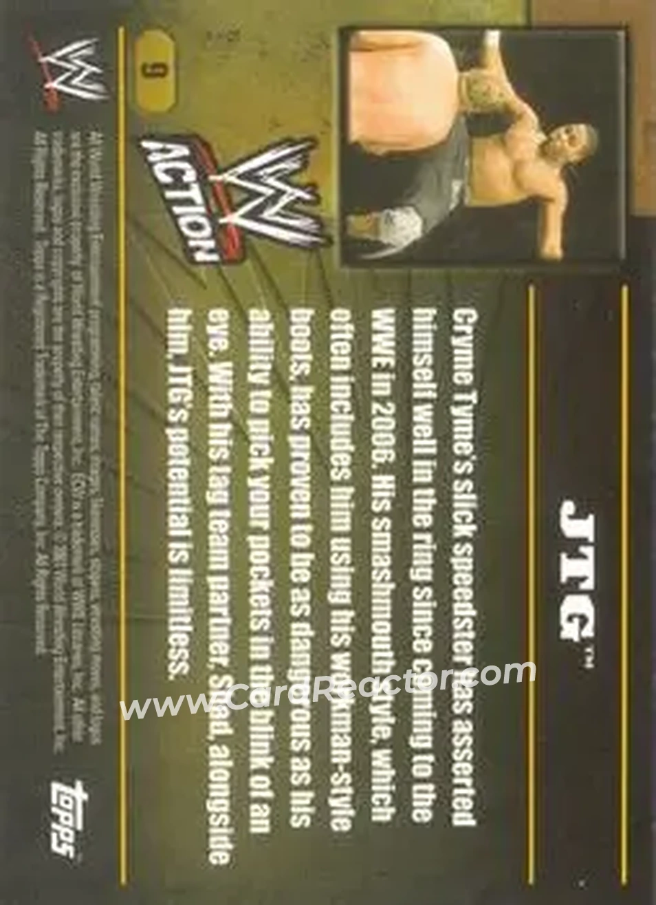 2007 Topps Action WWE #9 - JTG - Back
