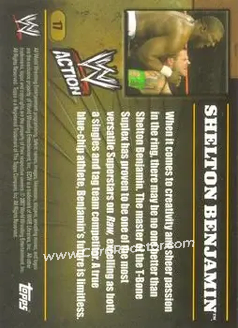 2007 Topps Action WWE #17 - Shelton Benjamin - Back