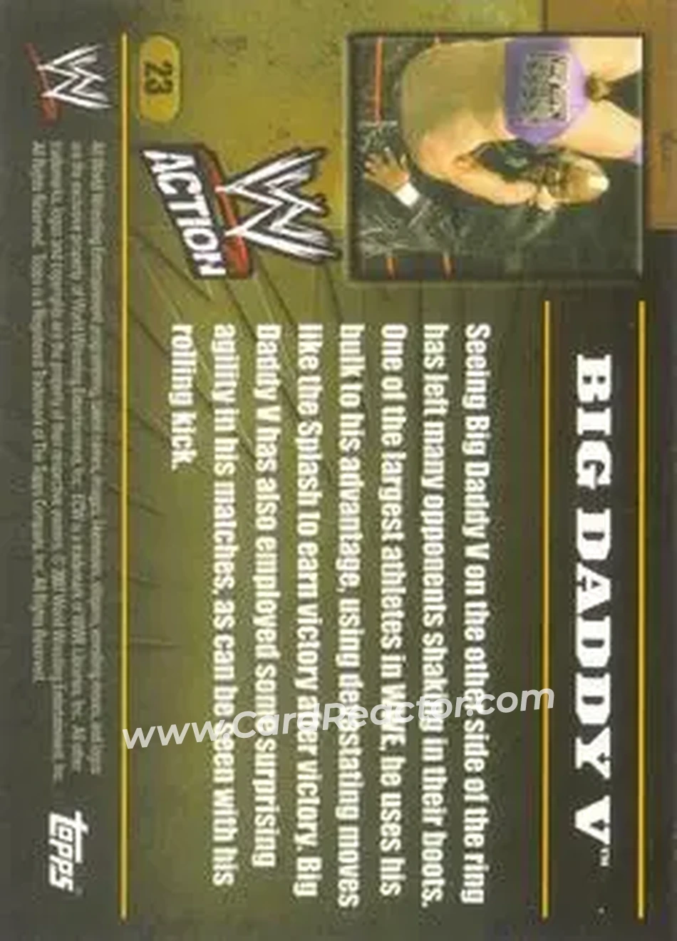 2007 Topps Action WWE #23 - Viscera - Back