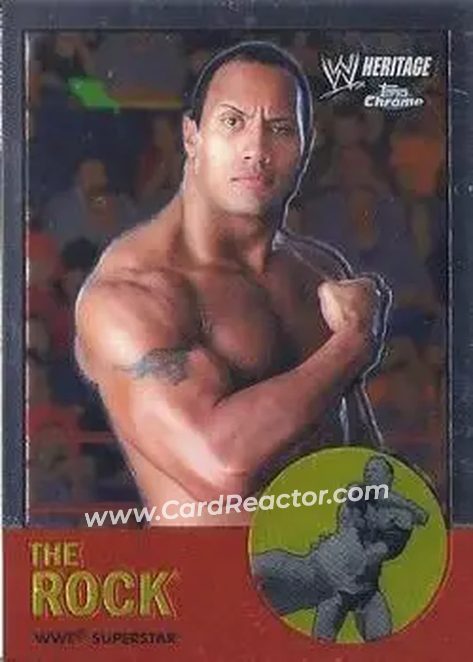 2007 Topps Chrome Heritage II WWE #10 - The Rock - Front