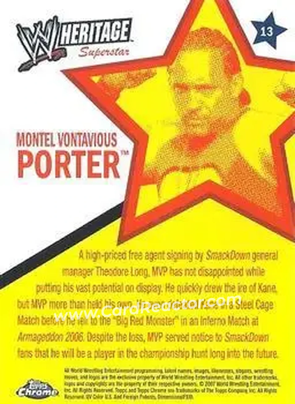 2007 Topps Chrome Heritage II WWE #13 - Montel Vontavius Porter - Back
