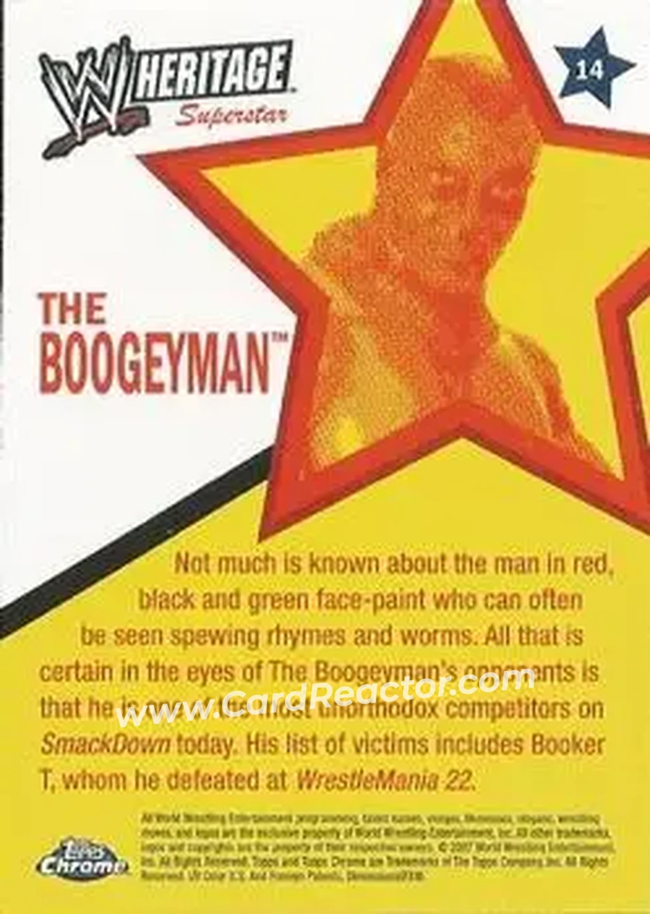 2007 Topps Chrome Heritage II WWE #14 - Boogeyman - Back