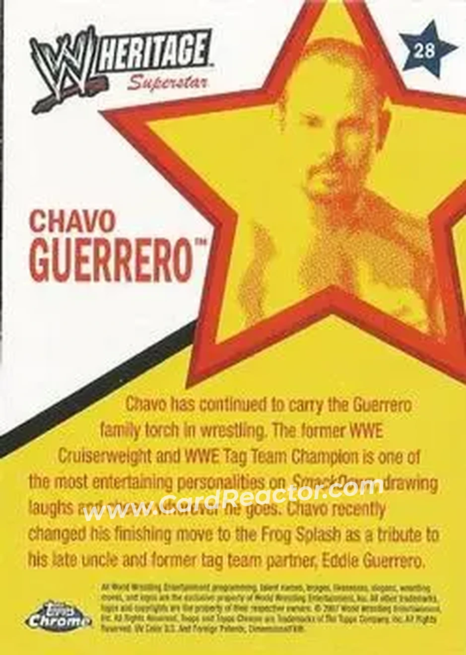 2007 Topps Chrome Heritage II WWE #28 - Chavo Guerrero Jr. - Back
