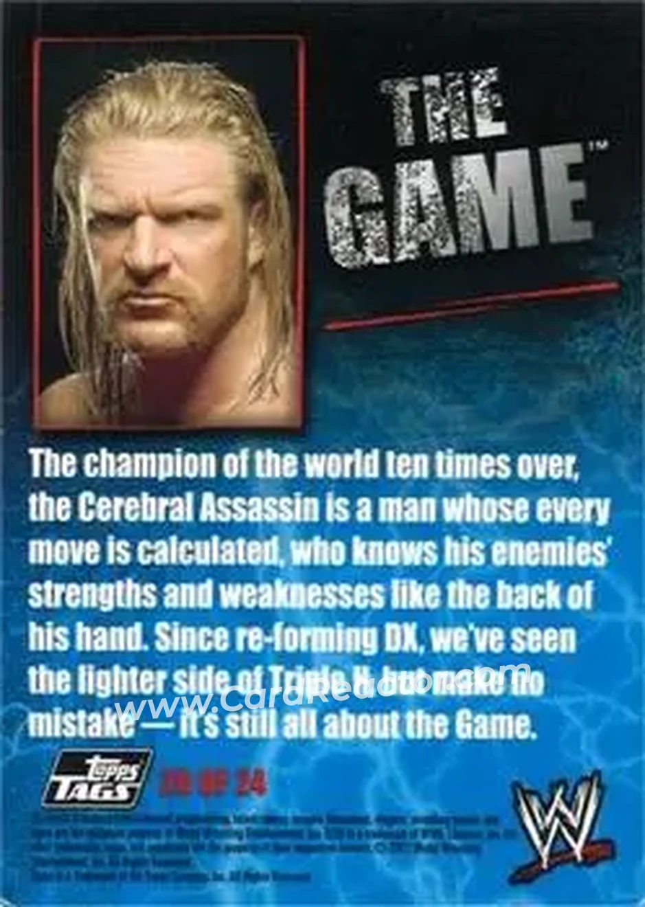 2007 Topps WWE Dog Tags Inserts #20 - Hunter Hearst Helmsley - Back