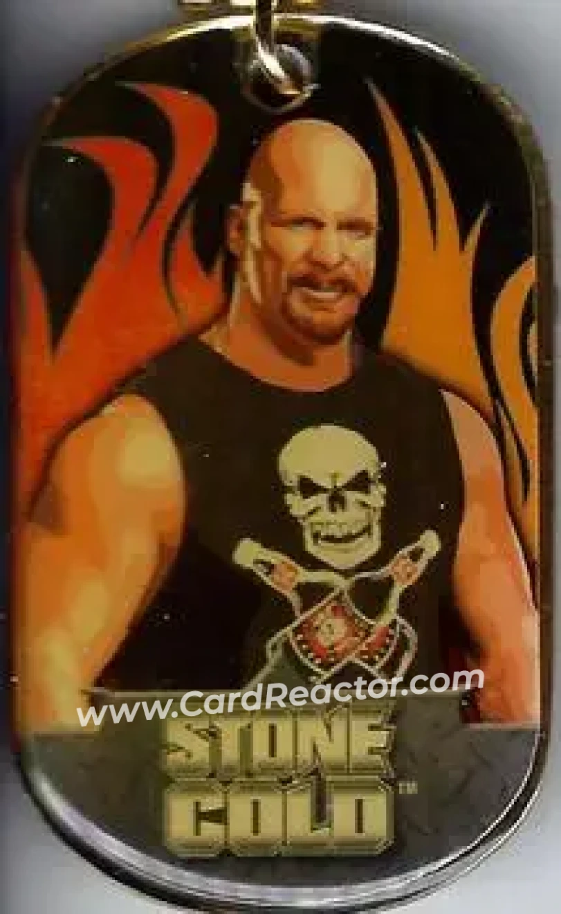 2007 Topps WWE Dog Tags Inserts - Gold Tags #15 - "Stone Cold" Steve Austin - Front