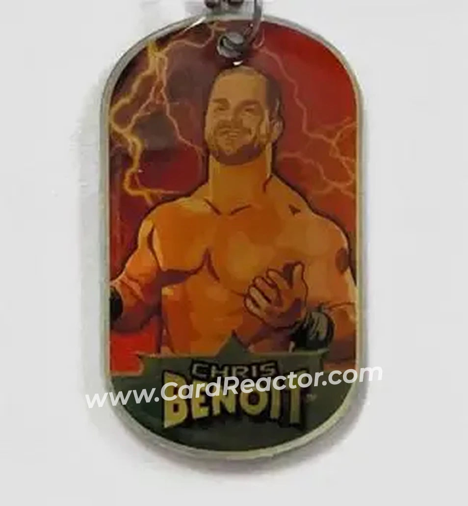 2007 Topps WWE Dog Tags Inserts - Silver Tags #7 - Chris Benoit - Front