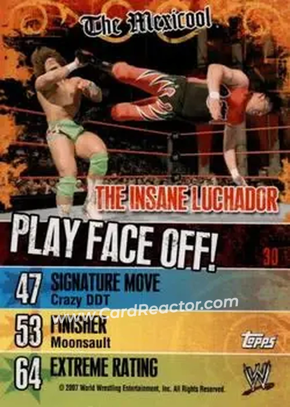 2007 Topps WWE Face-Off #30 - Super Crazy - Back