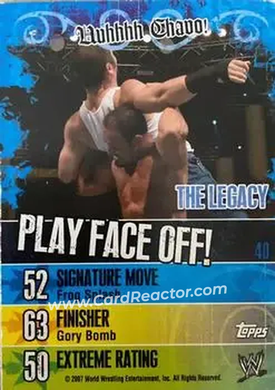 2007 Topps WWE Face-Off #40 - Chavo Guerrero Jr. - Back