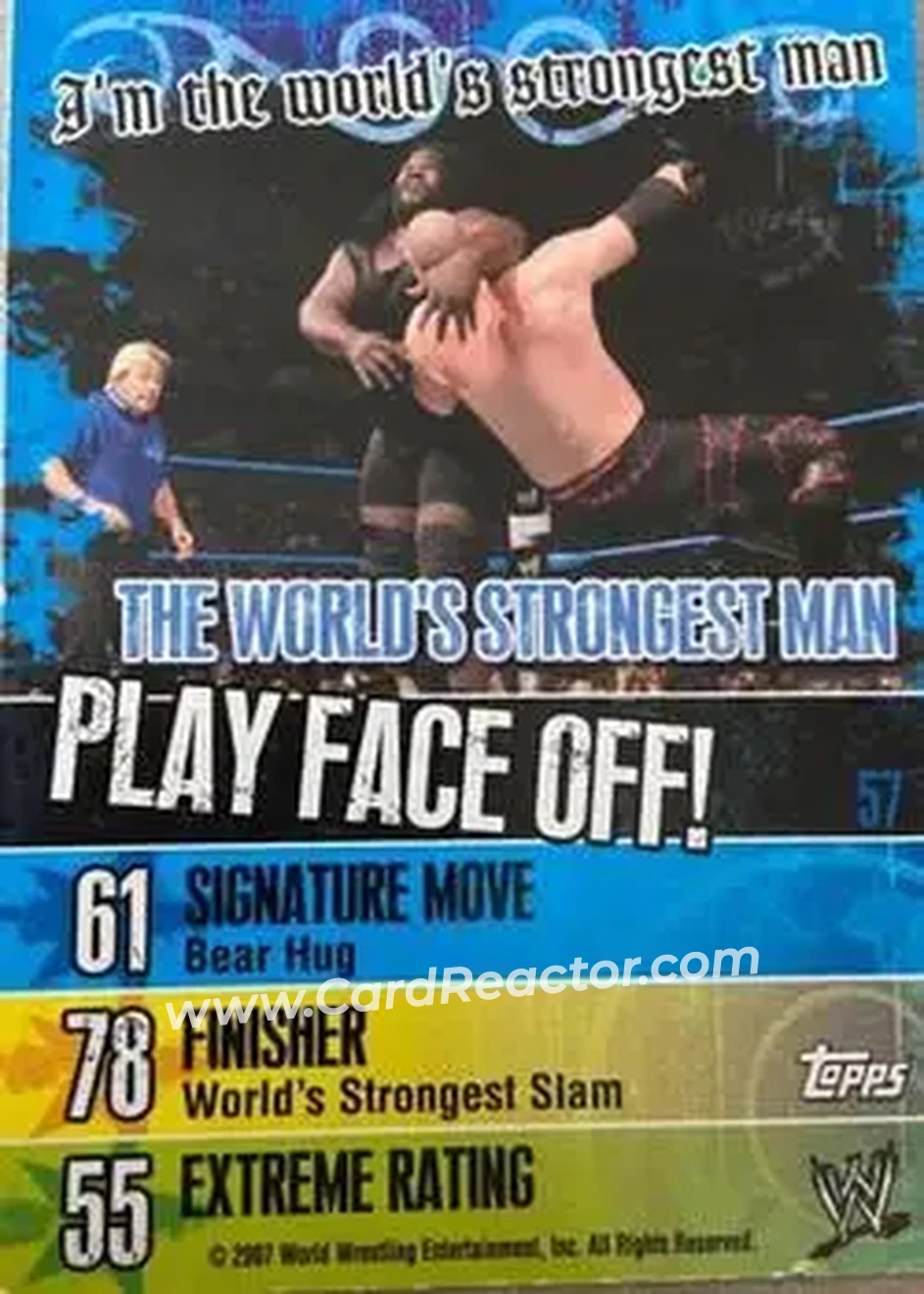 2007 Topps WWE Face-Off #57 - Mark Henry - Back