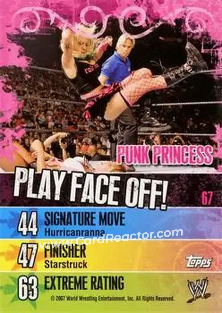 2007 Topps WWE Face-Off #67 - Ashley - Back