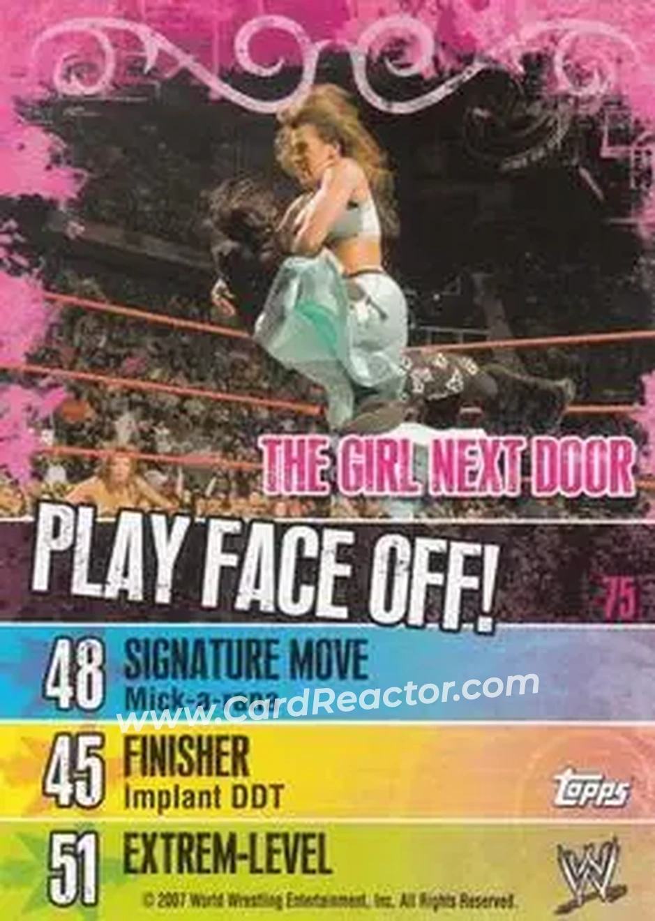 2007 Topps WWE Face-Off #75 - Mickie James - Back