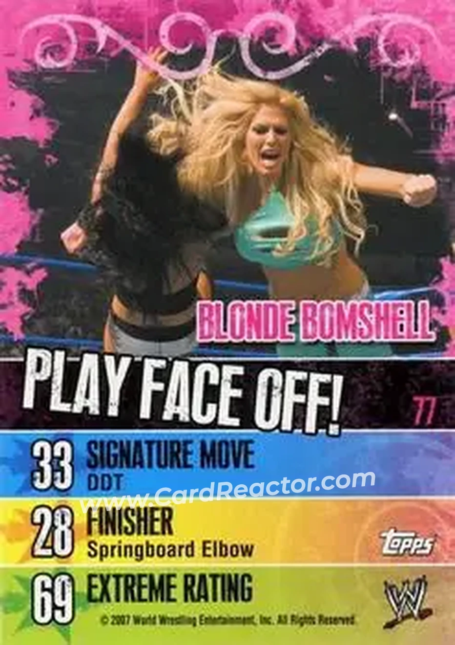2007 Topps WWE Face-Off #77 - Torrie Wilson - Back